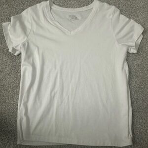 Women's Time and Tru White V-Neck Tee